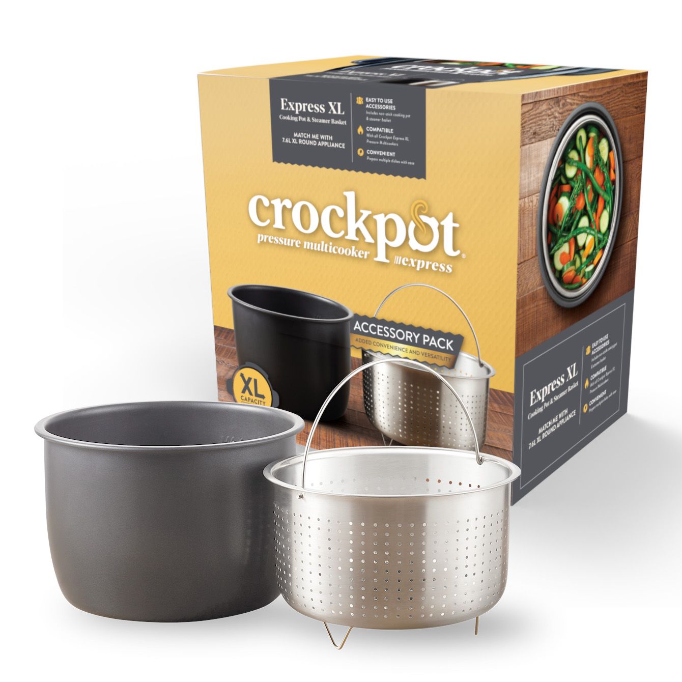 Crockpot® Express XL 7.6L Cooking Pot and Steamer Basket